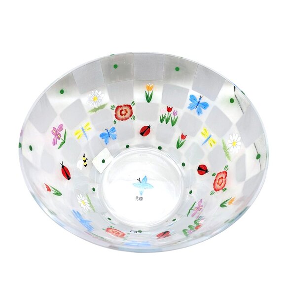 Lenox Natures Splendor Hand-Painted Salad Bowl With Floral & Butterfly Design - Picture 9 of 15